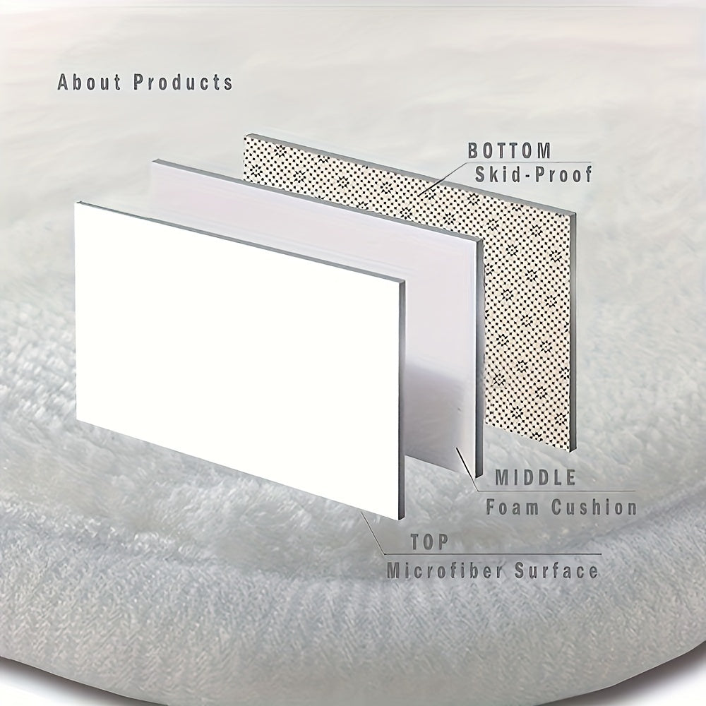 Tapis rond à grande plume, gris ardoise ou crème, Ø 80 à 150 cm