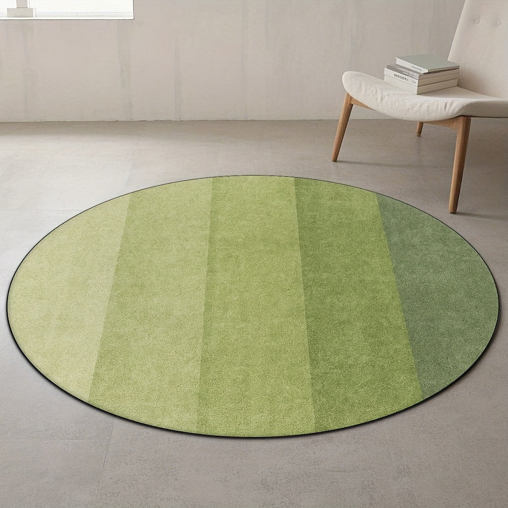 Tapis rond à larges rayures vertes dégradées, Ø 100 et 200