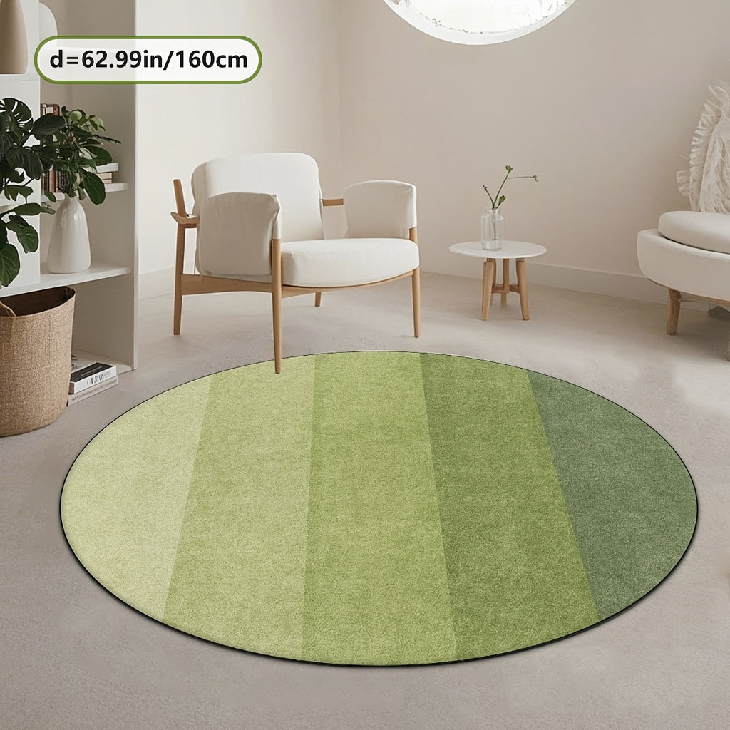 Tapis rond à larges rayures vertes dégradées, Ø 100 et 200