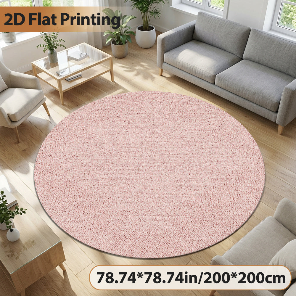 Tapis rond rose poudré à texture granuleuse, Ø 120, 140, 160