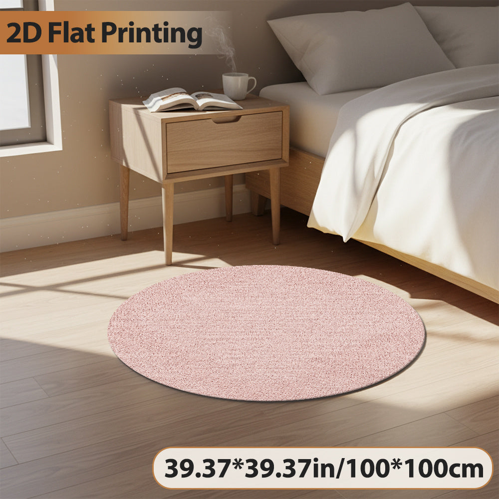 Tapis rond rose poudré à texture granuleuse, Ø 120, 140, 160