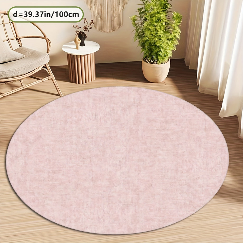 Tapis rond rose poudré uni à 800 g/m², Ø 160 cm en format unique