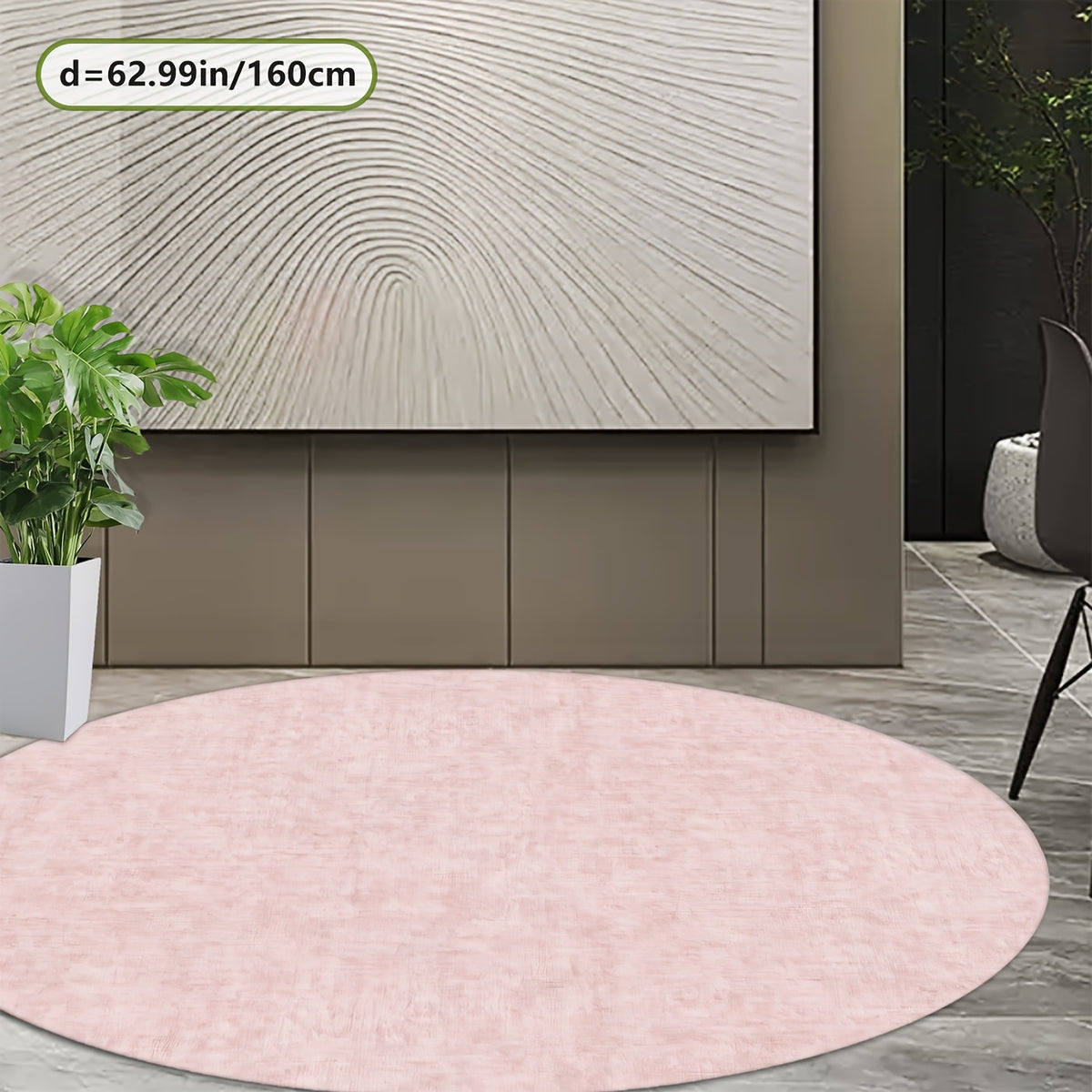 Tapis rond rose poudré uni à 800 g/m², Ø 160 cm en format unique