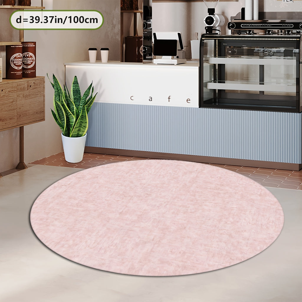 Tapis rond rose poudré uni à 800 g/m², Ø 160 cm en format unique