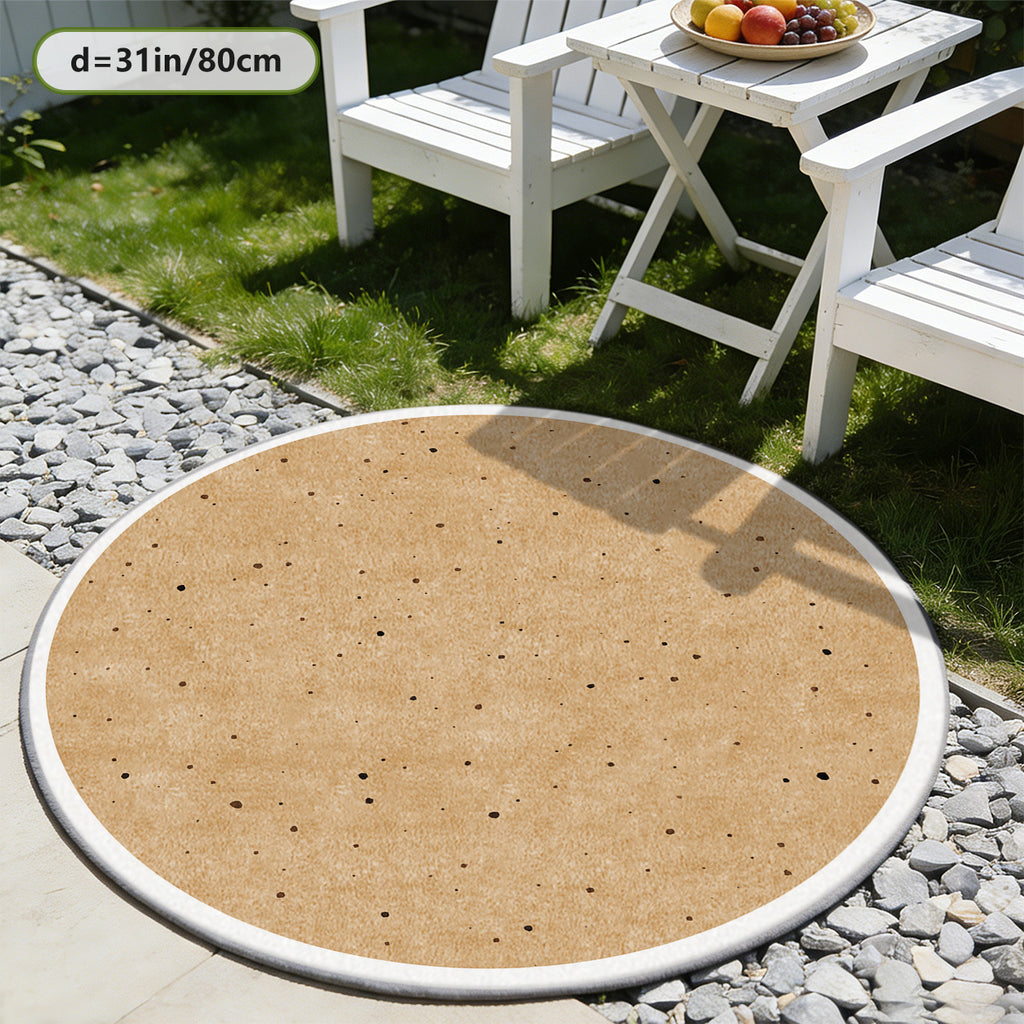 Tapis rond beige sable moucheté de brun, Ø 160 cm unique