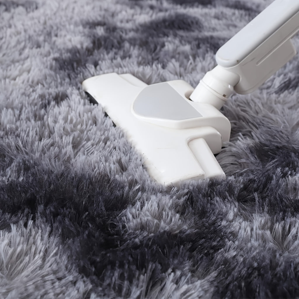 Tapis rond shaggy tie-dye gris foncé, dos PVC, Ø 60 ou 80