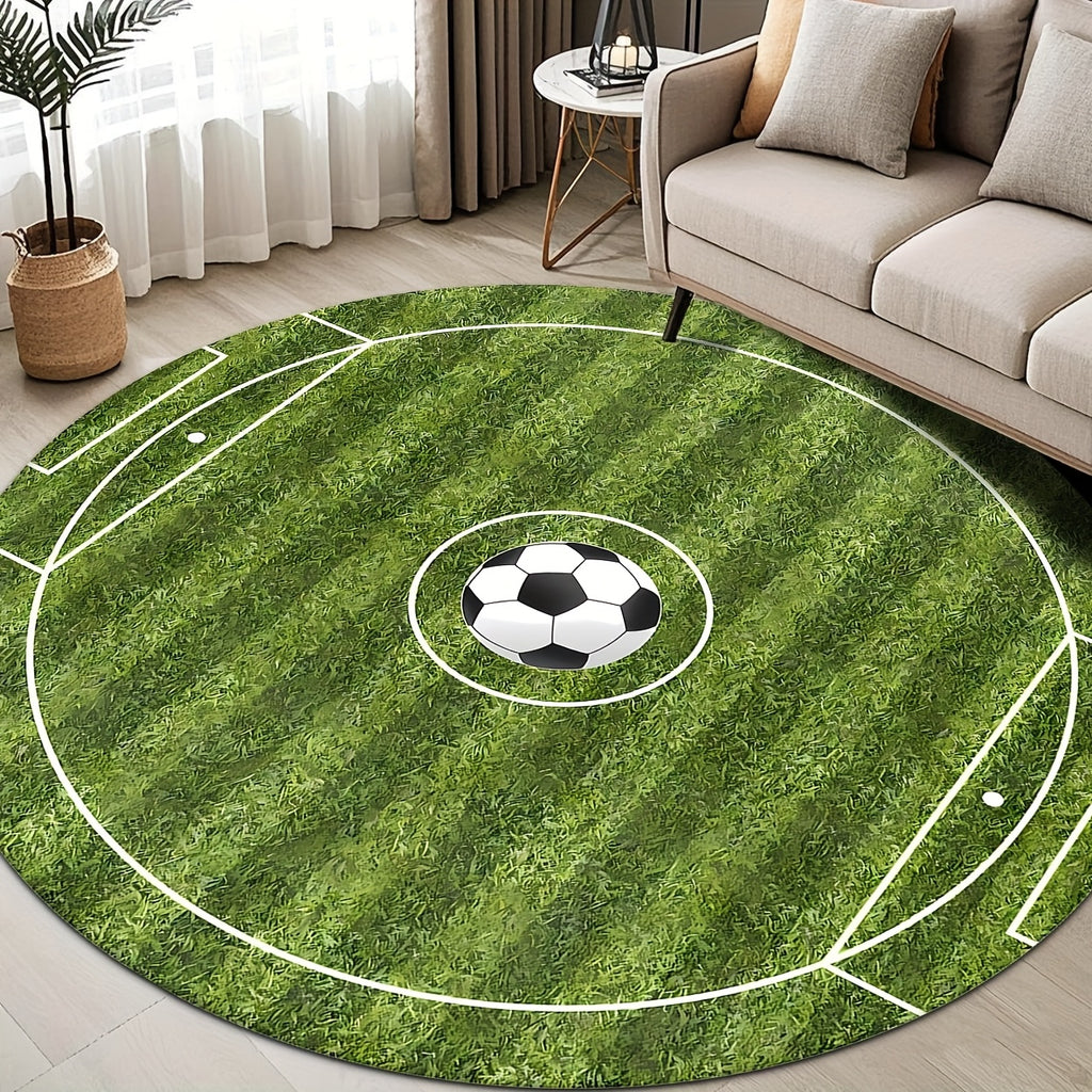 Tapis rond terrain de foot, Ø 160 cm à dos antidérapant