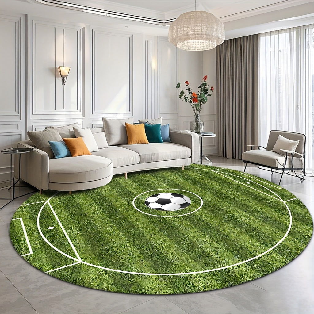 Tapis rond terrain de foot, Ø 160 cm à dos antidérapant