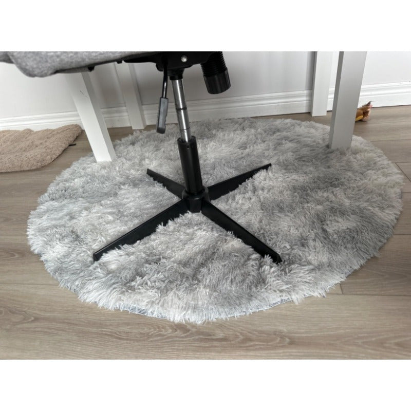 Tapis rond gris clair tie-dye Ø 180 cm, machine autorisée