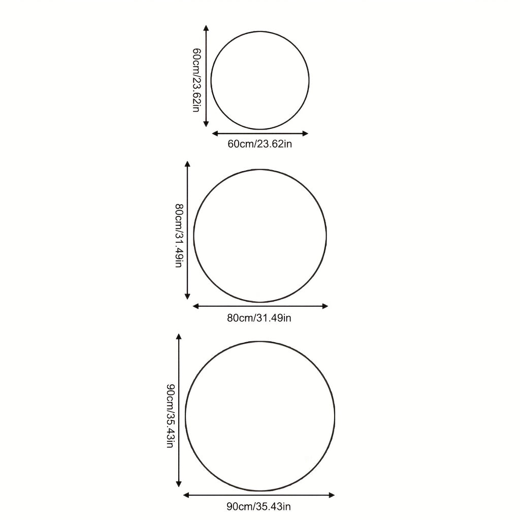 Tapis rond façon laine blanche à pointes noires, 3 tailles
