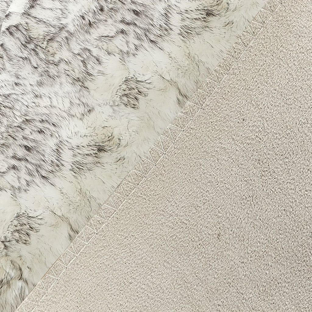 Tapis rond façon laine blanche à pointes noires, 3 tailles