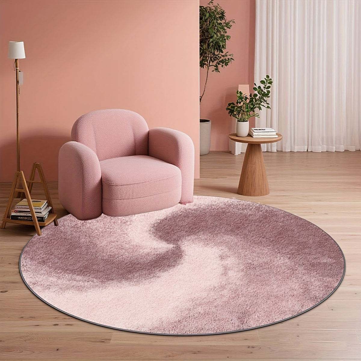 Tapis rond mauve et rose en tourbillon, Ø 80, 100 ou 160 cm
