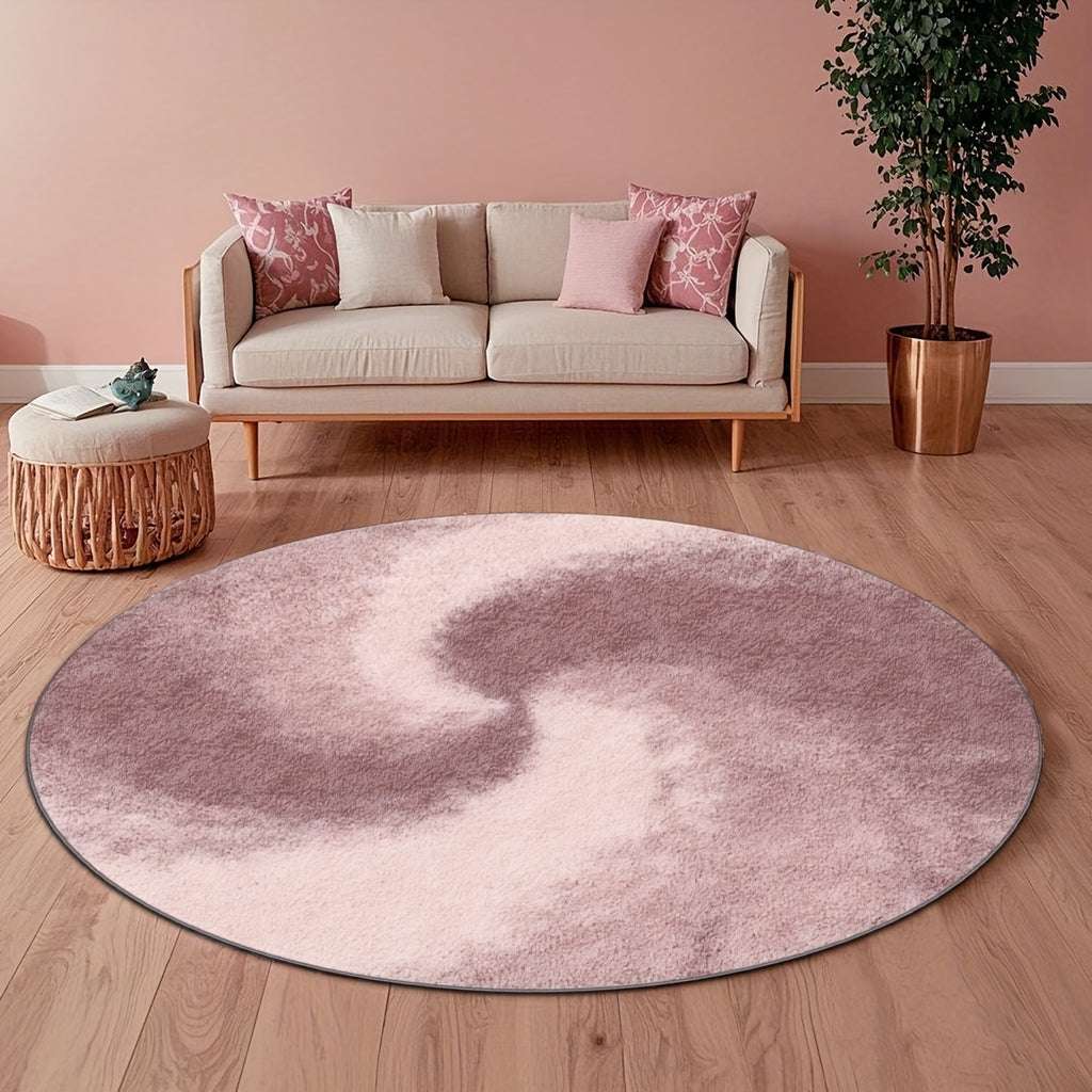 Tapis rond mauve et rose en tourbillon, Ø 80, 100 ou 160 cm