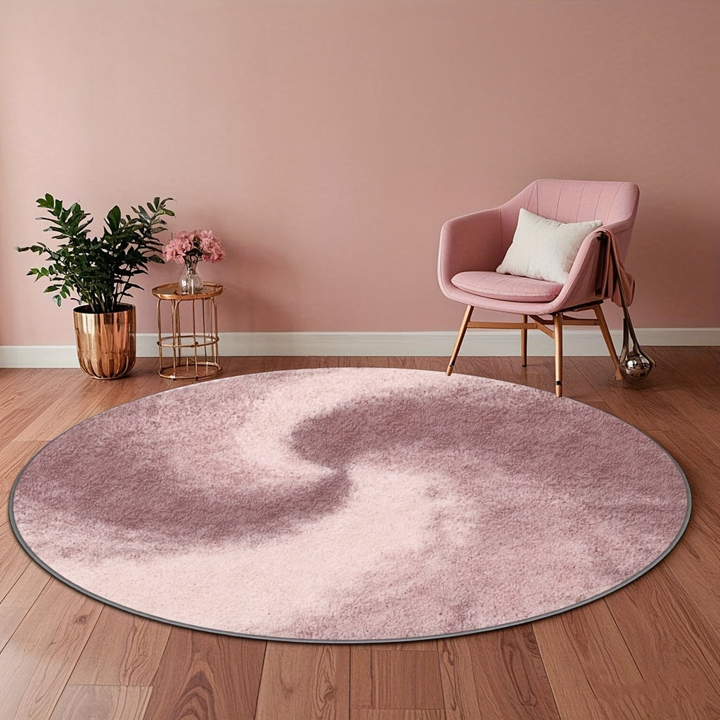 Tapis rond mauve et rose en tourbillon, Ø 80, 100 ou 160 cm