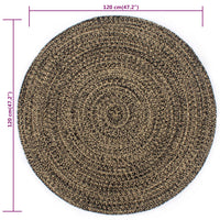 Tapis rond tressé jute et coton chiné, deux coloris au choix