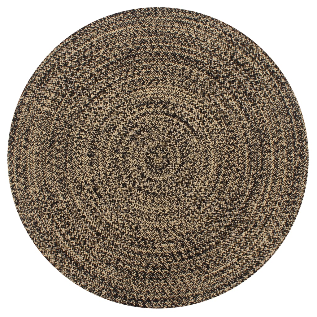 Tapis rond tressé jute et coton chiné, deux coloris au choix