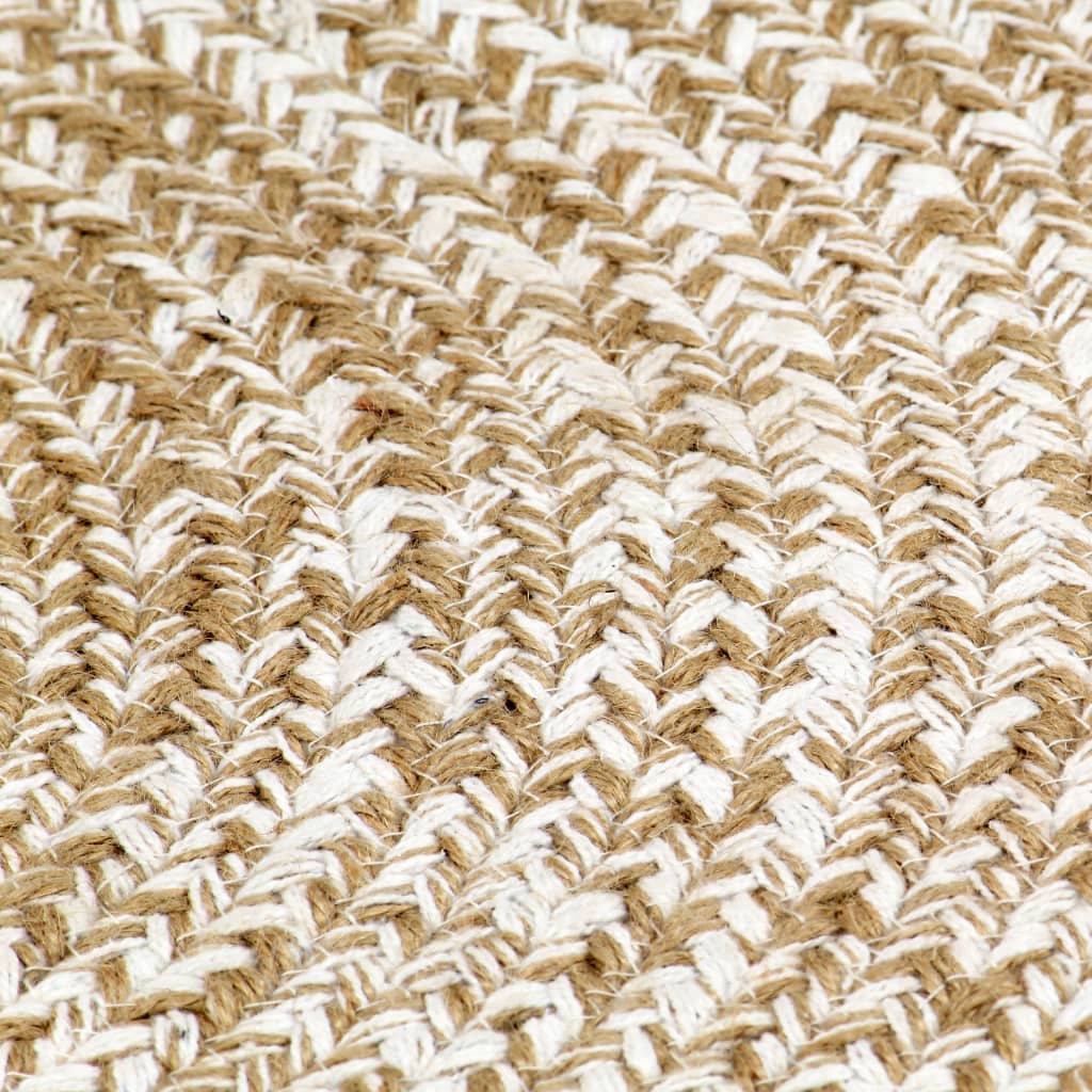 Tapis rond tressé jute et coton chiné, deux coloris au choix