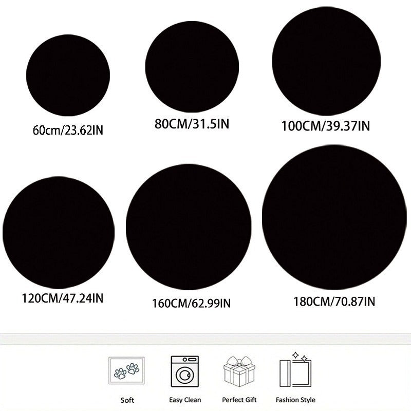 Tapis rond uni crème, usage intérieur et extérieur déclaré