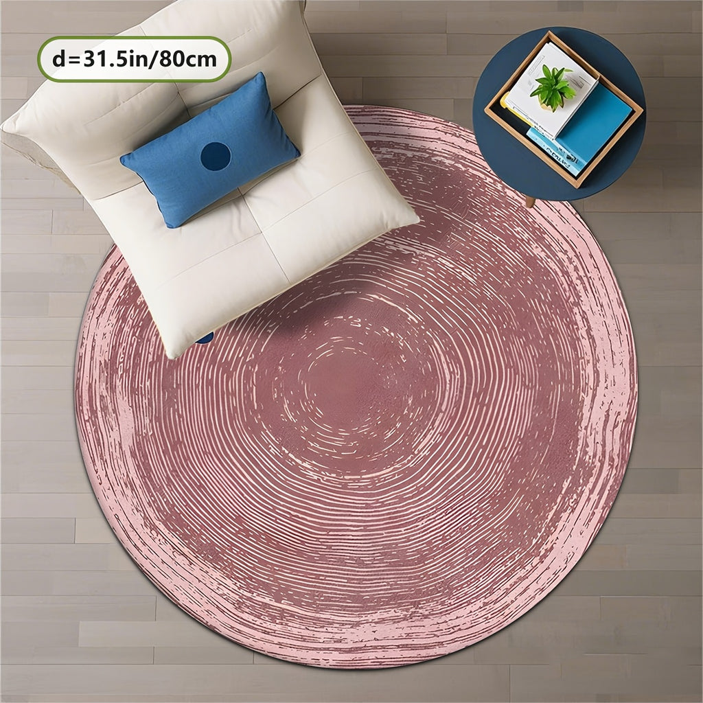 Tapis rond vieux rose à spirale brossée, Ø 180 cm unique