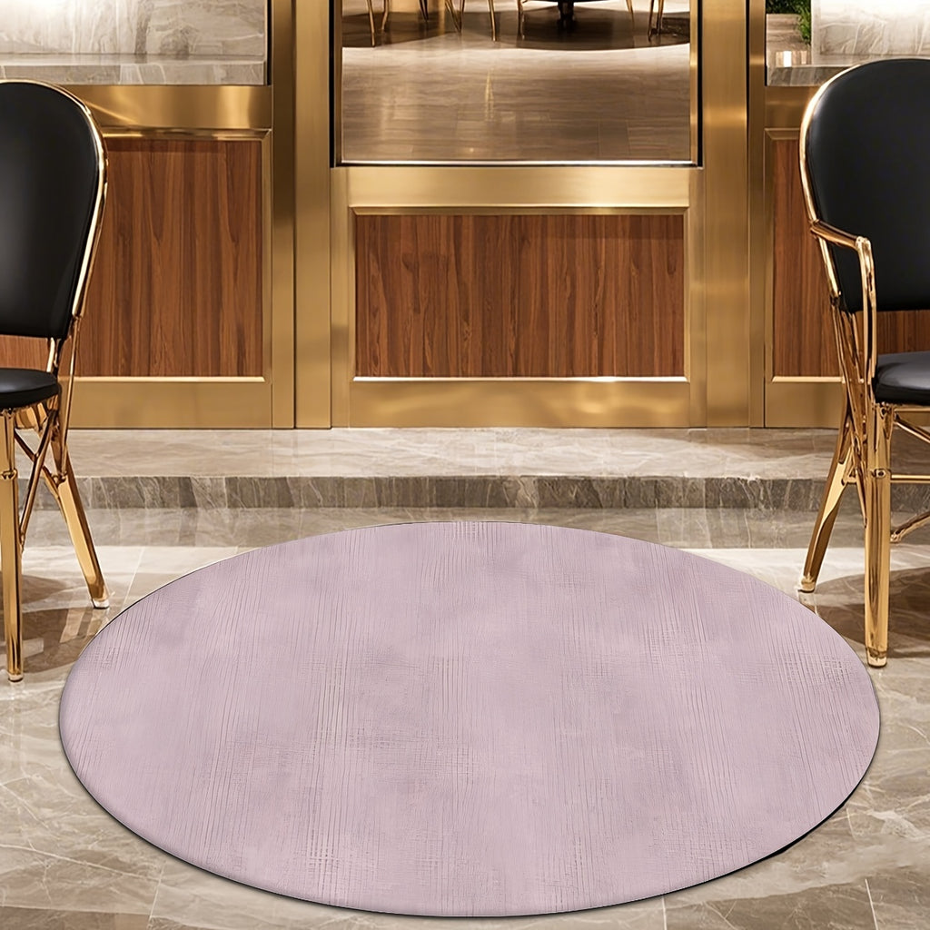 Tapis rond vieux rose au velours strié, un seul Ø 160 cm